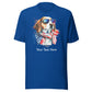 Blue Customizable Tshirt With Patriotic Dog