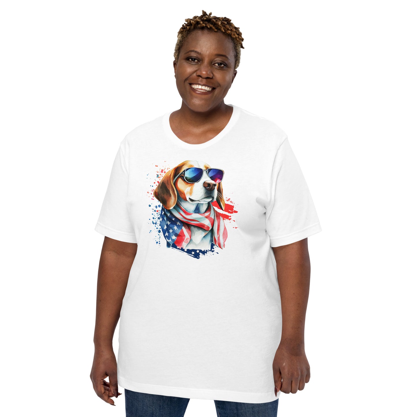 US Patriotic Dog Shirt Plus Size