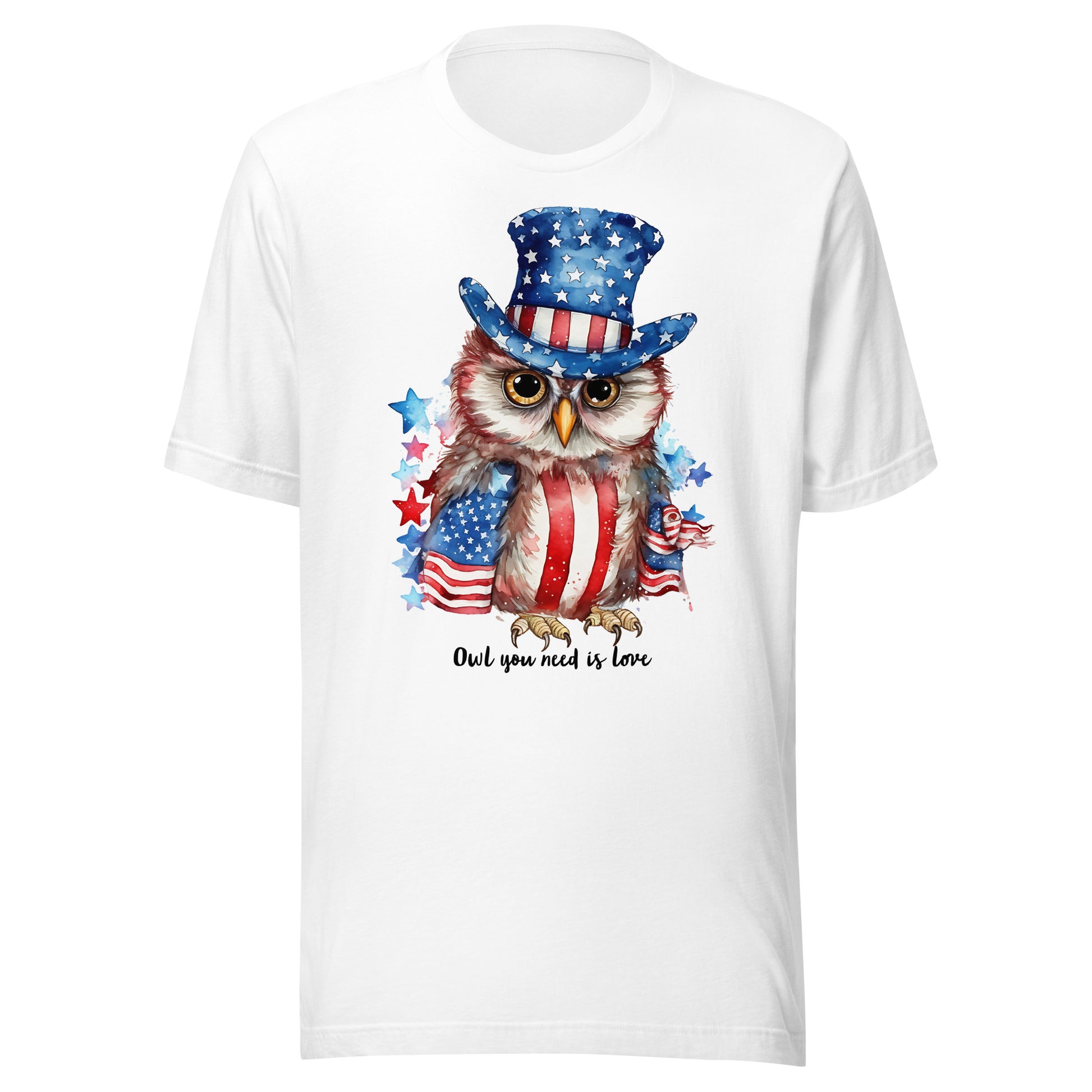 Custom Patriotic Owl For Owl Lovers, Bird Lovers, Night Lovers Tshirt