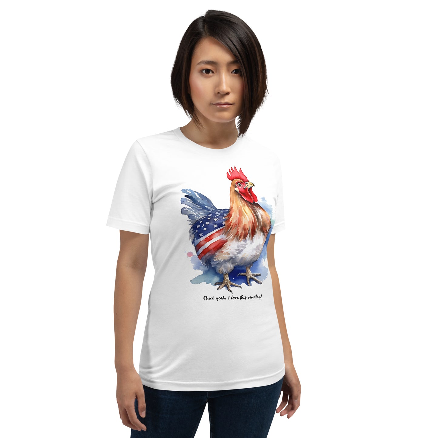 USA Themed Patriotic Chicken Tshirt / Perfect Gift For Chicken Owners / White Color