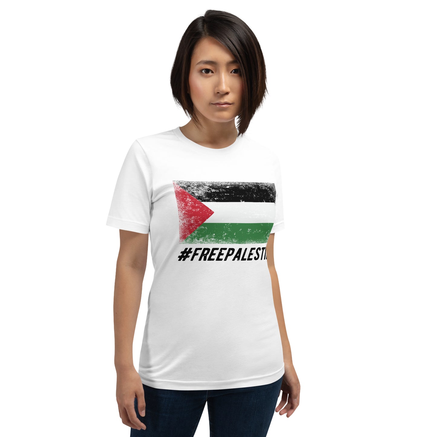 White Color Free Palestine T-shirt / 7 colors / Also Plus Size