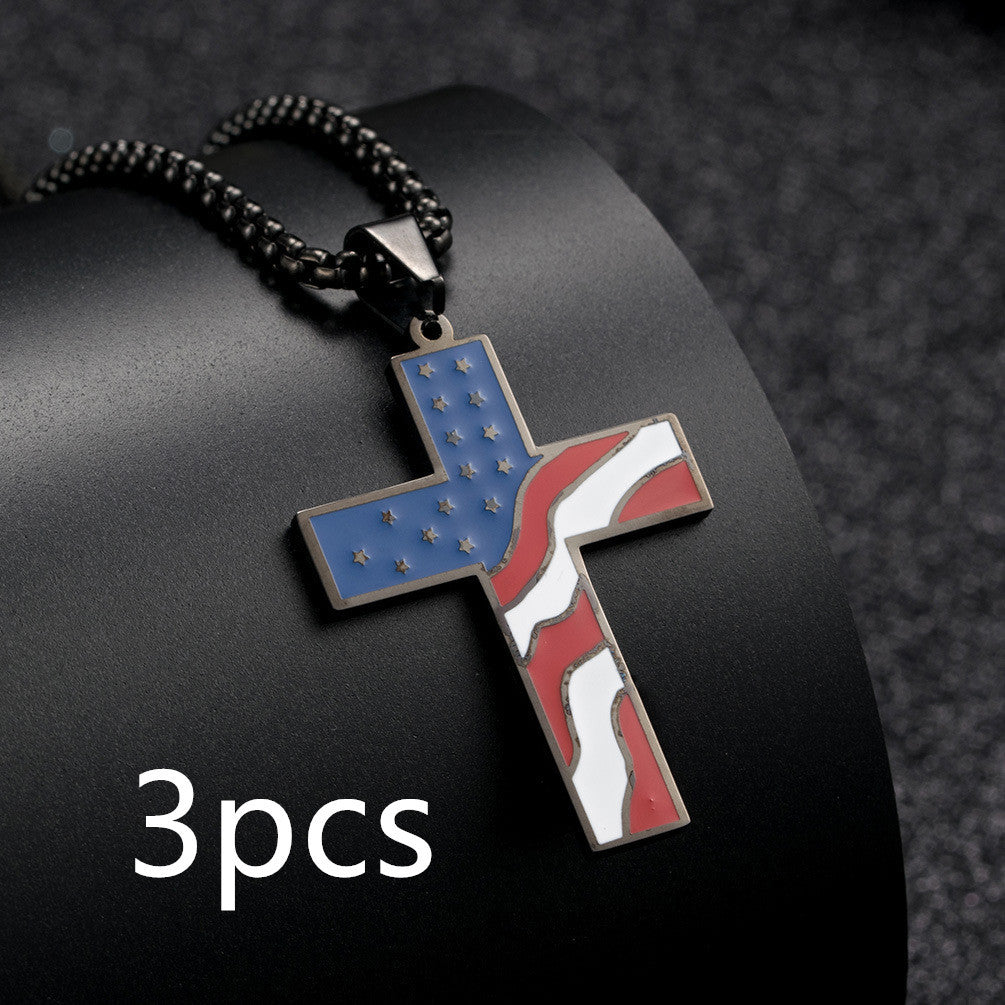 usa flag cross jewelry gift