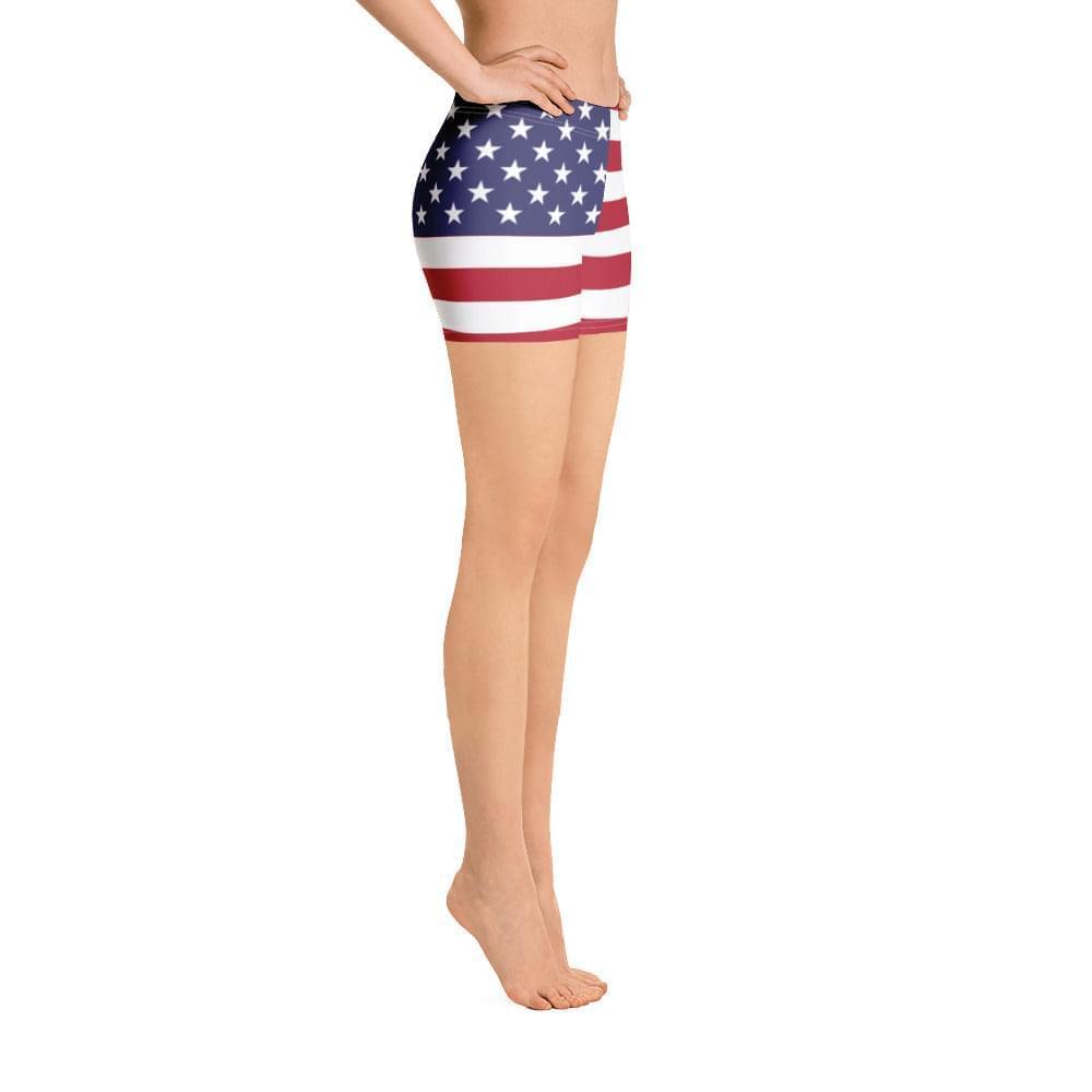 usa flag print sports shorts
