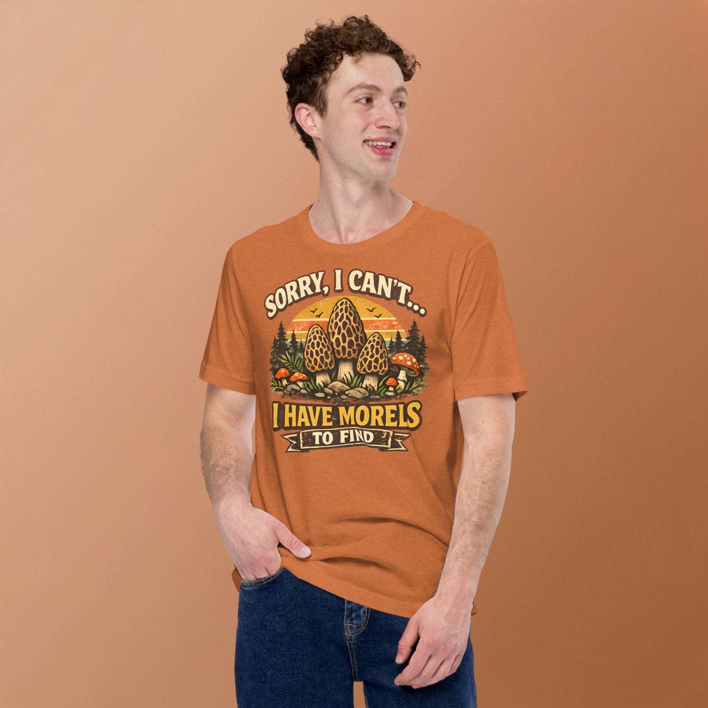 vintage morel mushroom hunter shirt with woodland design and funny forager quote