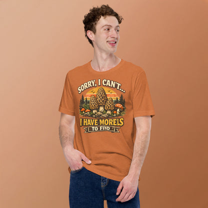 vintage morel mushroom hunter shirt with woodland design and funny forager quote