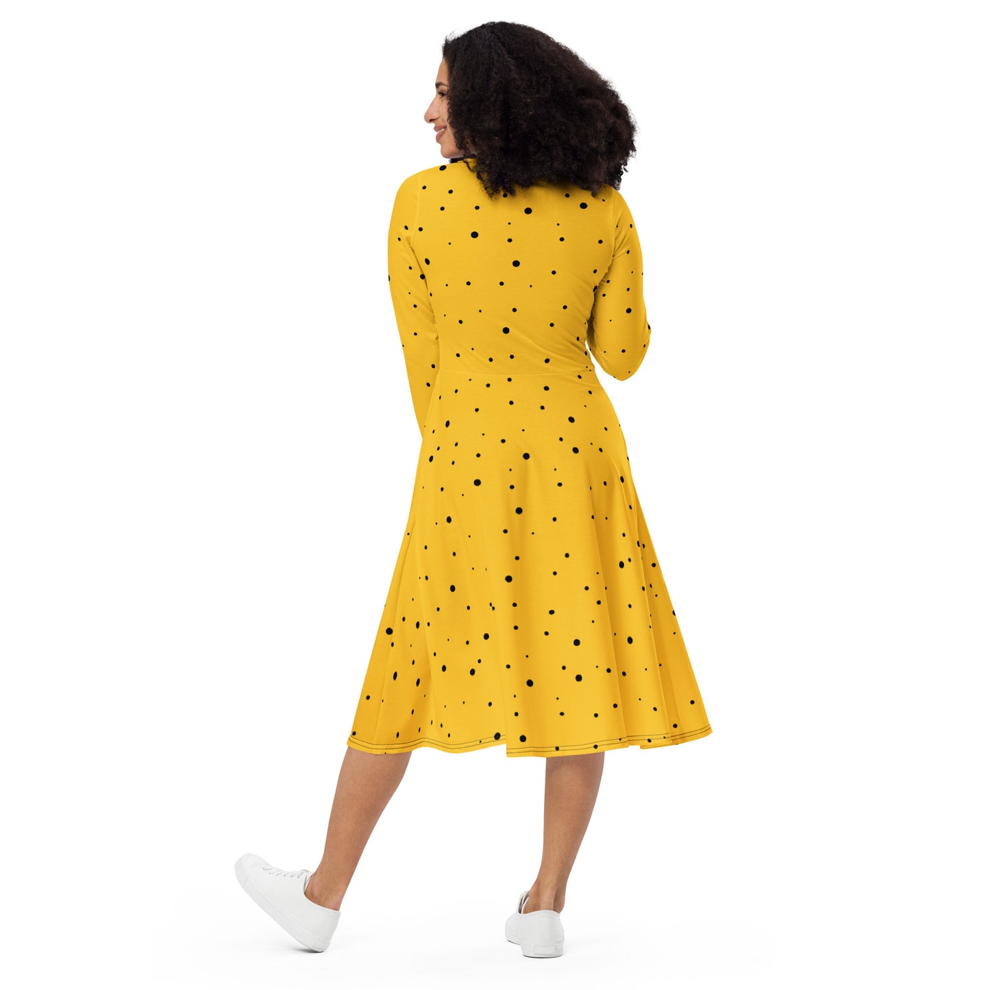 vintage style yellow and black dress