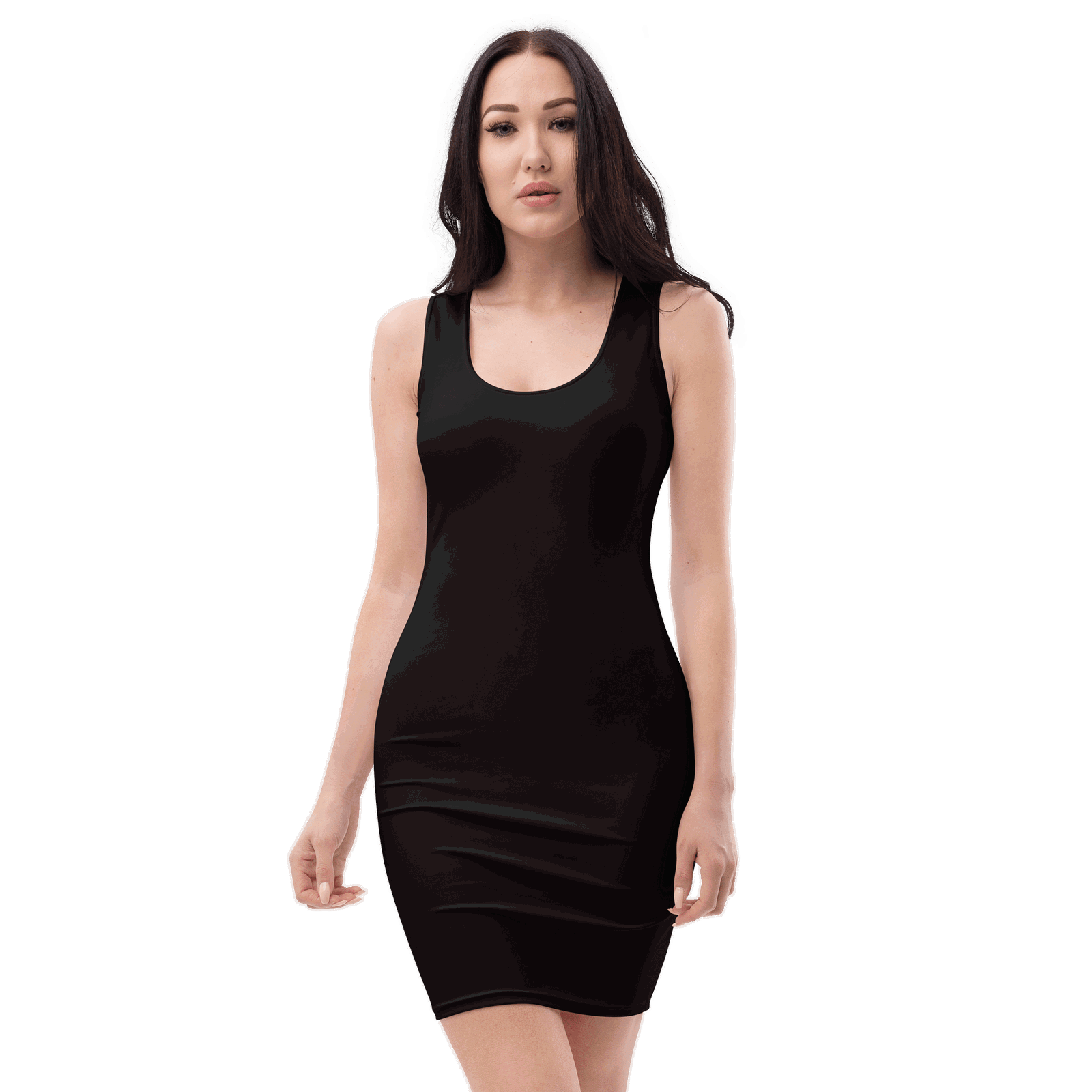 women black gothic bodycon dress with dark occult symbol design