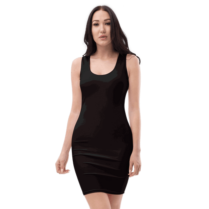 women black gothic bodycon dress with dark occult symbol design