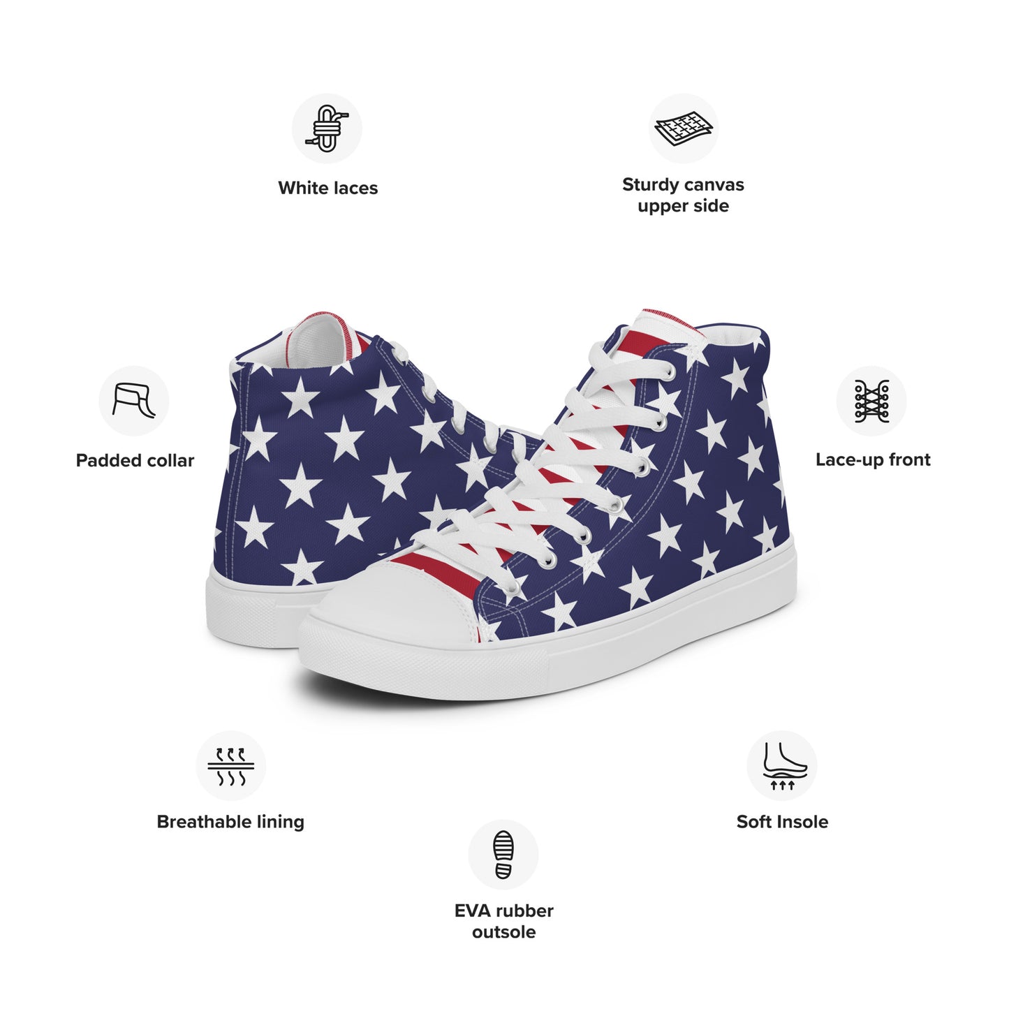 American Flag High Top Shoes For Women