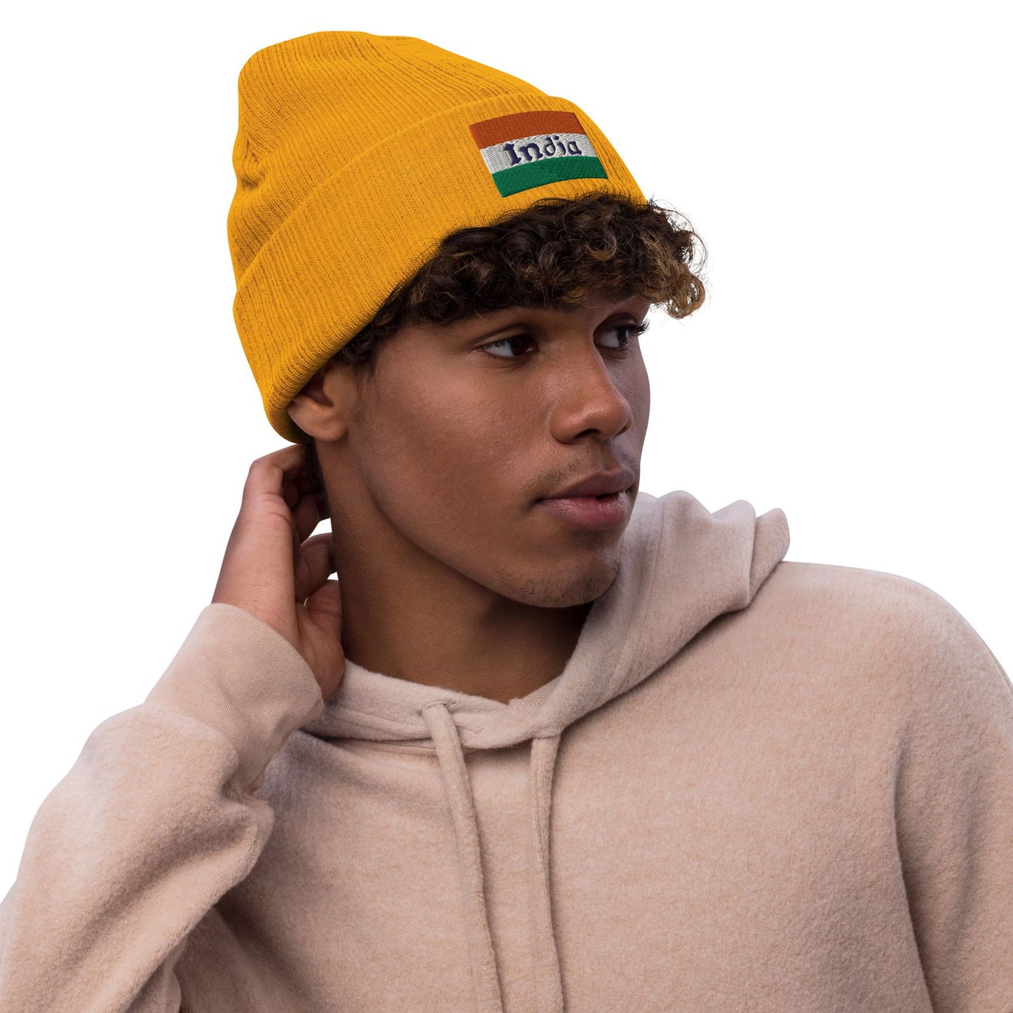 yellow beanie 