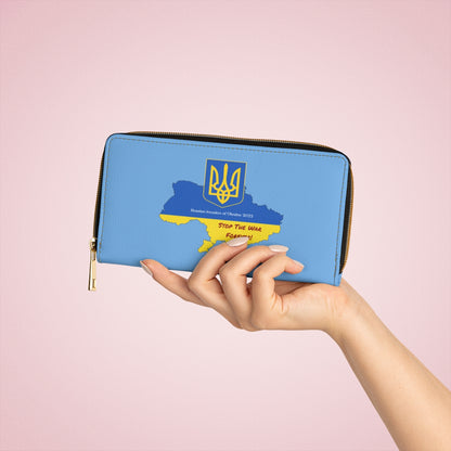 Ukraine Flag Zipper Wallet Stop The War