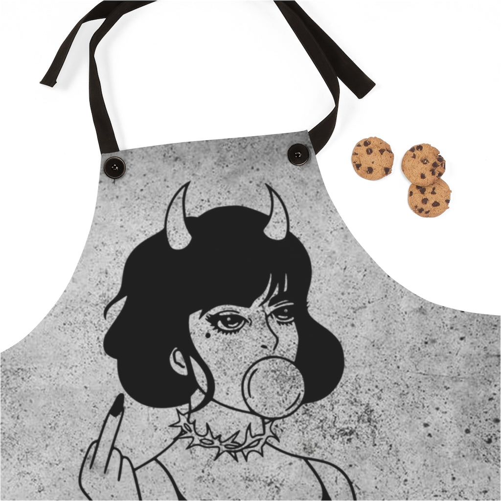 Goth Apron Eat To Death Fuckers / Middle Finger Apron / Goth Cooking Apron - YVDdesign