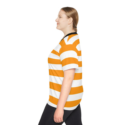 Unisex Orange / White Striped Shirt