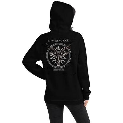 Bow To No God gothic pullover hoodie for men and women