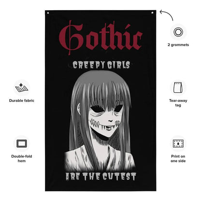Gothic wall decor fabric flag for dark home interior