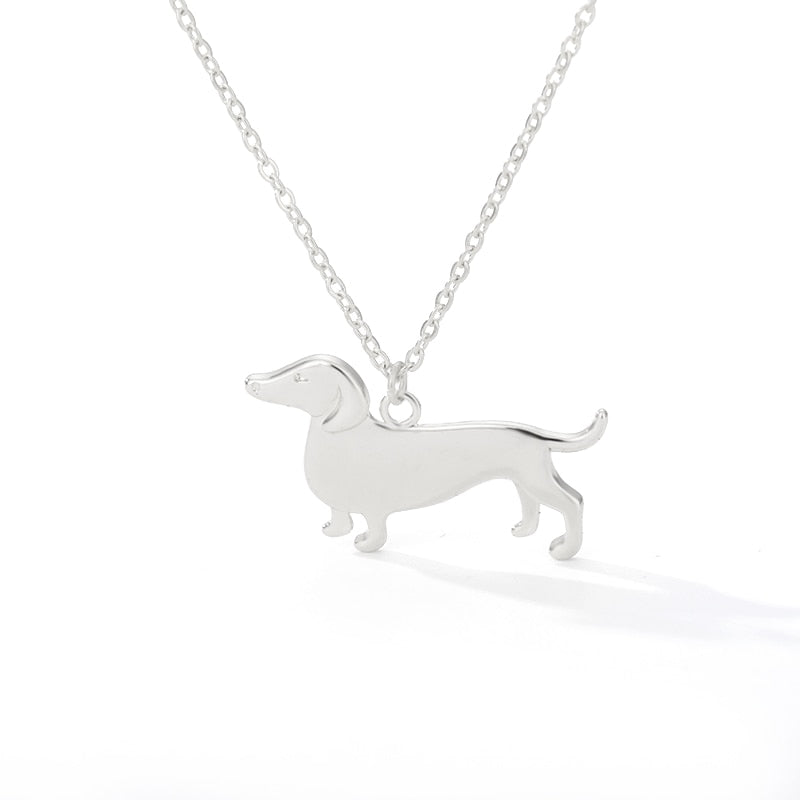 Dachshund Necklace / Silver Color / Dog Jewelry
