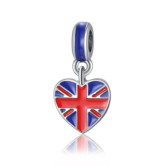 UK Flag Pendant / UK Jewelry / Heart Shape Pendant / Union Jack Flag / Patriotic England