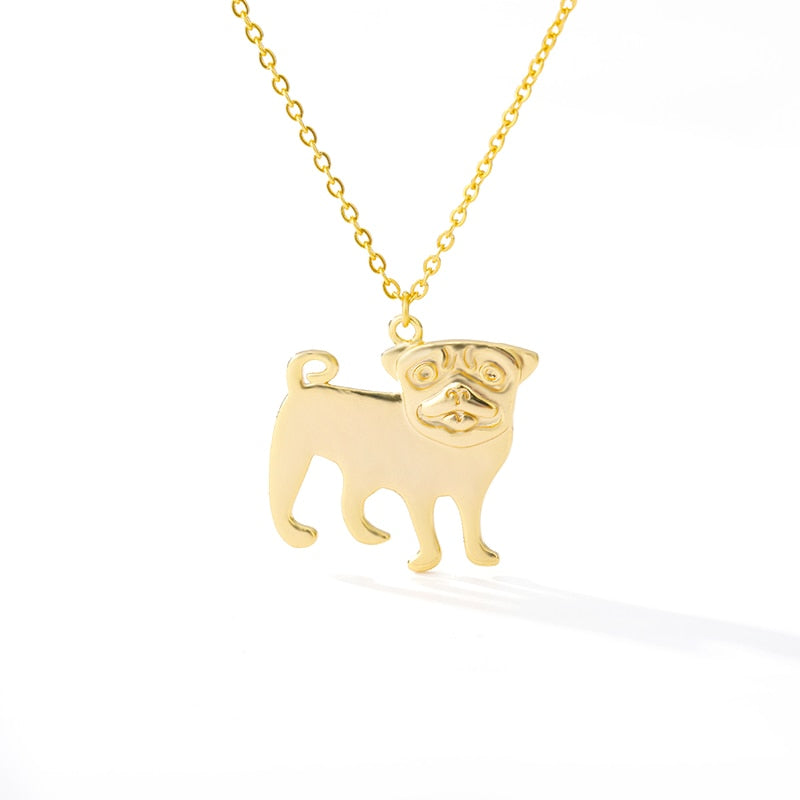 Pug Necklace / Gold Color Or Silver Color Dog Necklace / Jewelry For Women