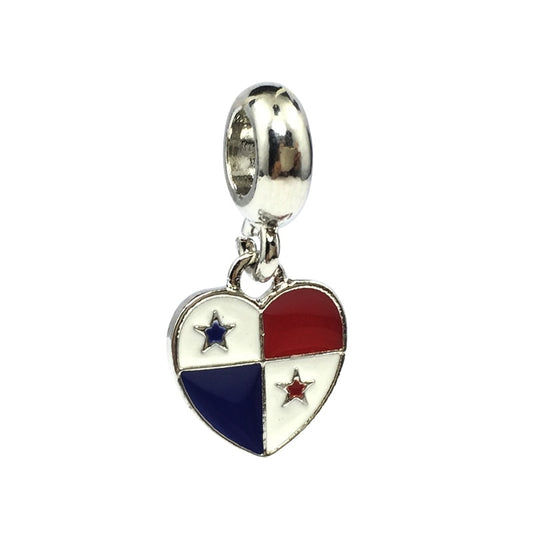 Panama Flag Pendant / Panama Jewelry / Heart Shaped Jewelry