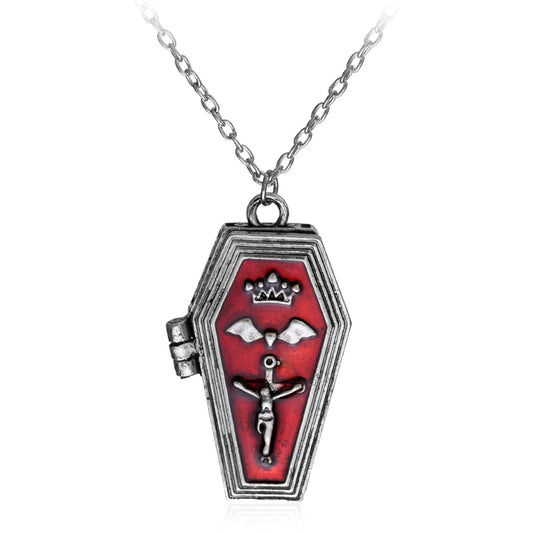 Red Coffin Pendant Necklace