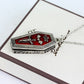 Red Coffin Pendant Necklace for goth lovers