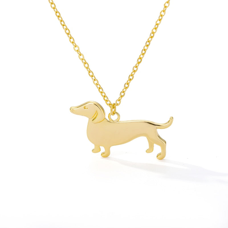 Dachshund Necklace / Gold Color / Dog Jewelry