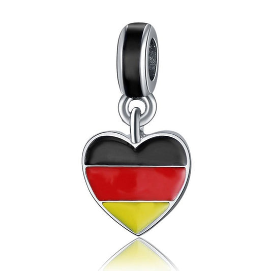 Germany Pendant / Heart Shaped Pendant / Silver Plated Jewelry