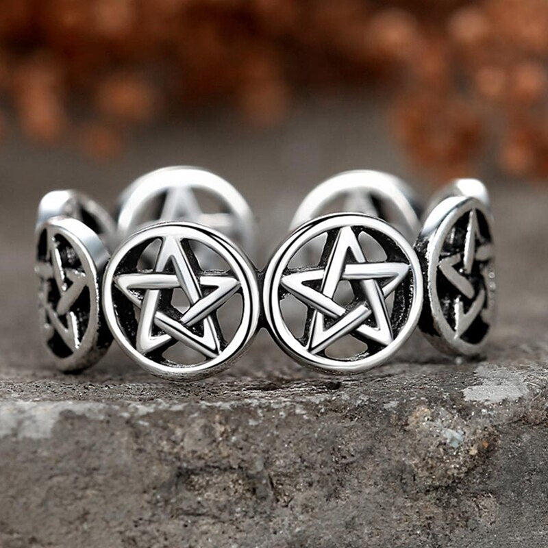 Pentagram Ring / Adjustable Ring For Women / Goth Style Jewelry