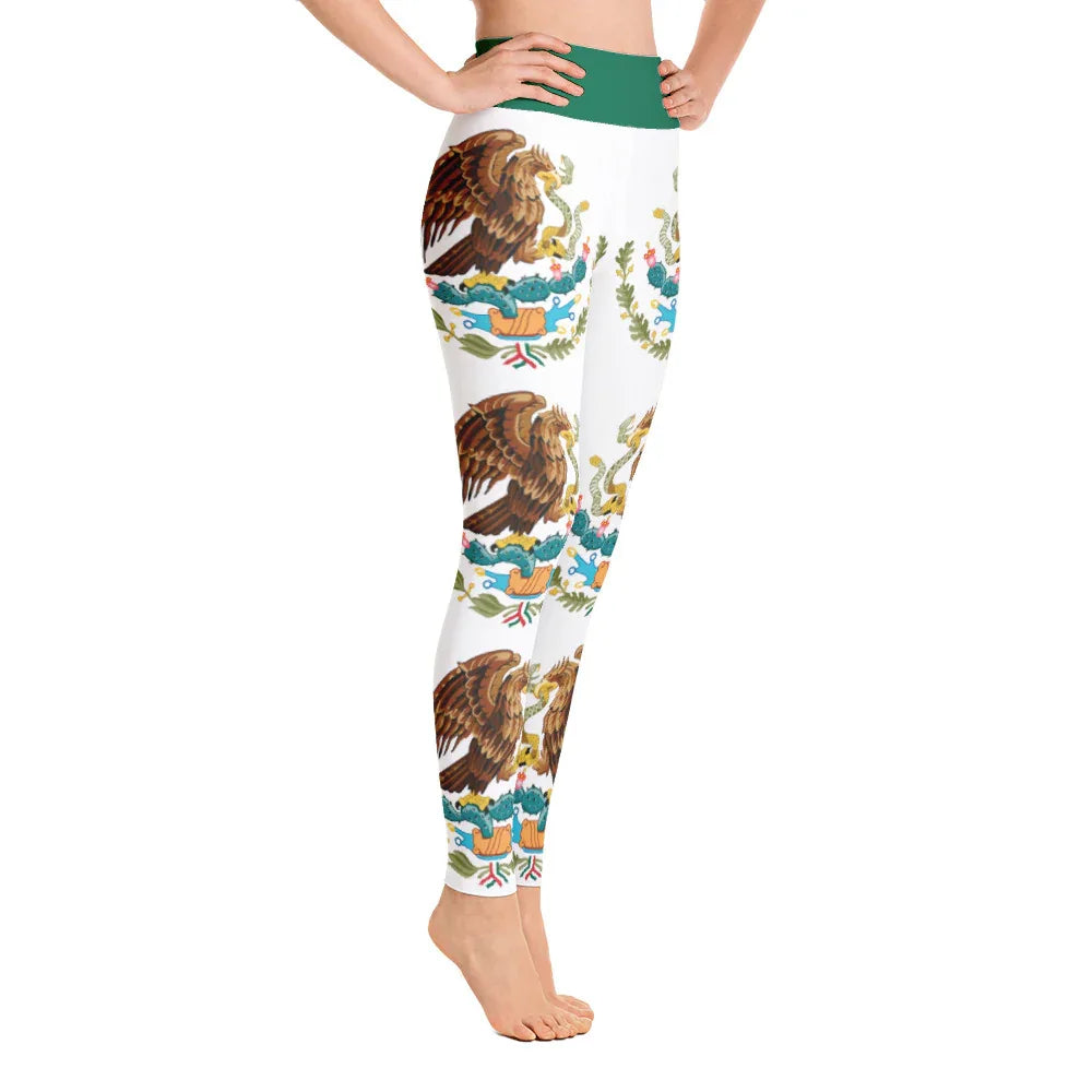 Mexican flag workout leggings in green white and red