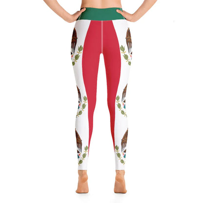 Mexican flag yoga leggings, back view