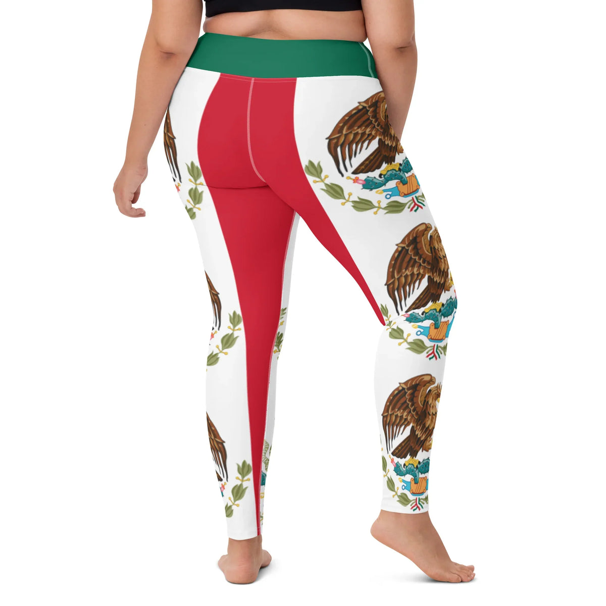 Patriotic Mexican leggings with an eagle-inspired graphic