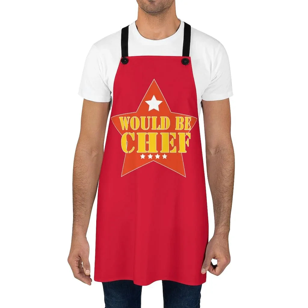 Red would be chef apron with four-star rating graphic detail