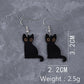 Black Cat Earrings / Skull Earrings / Gothic Drop Earrings