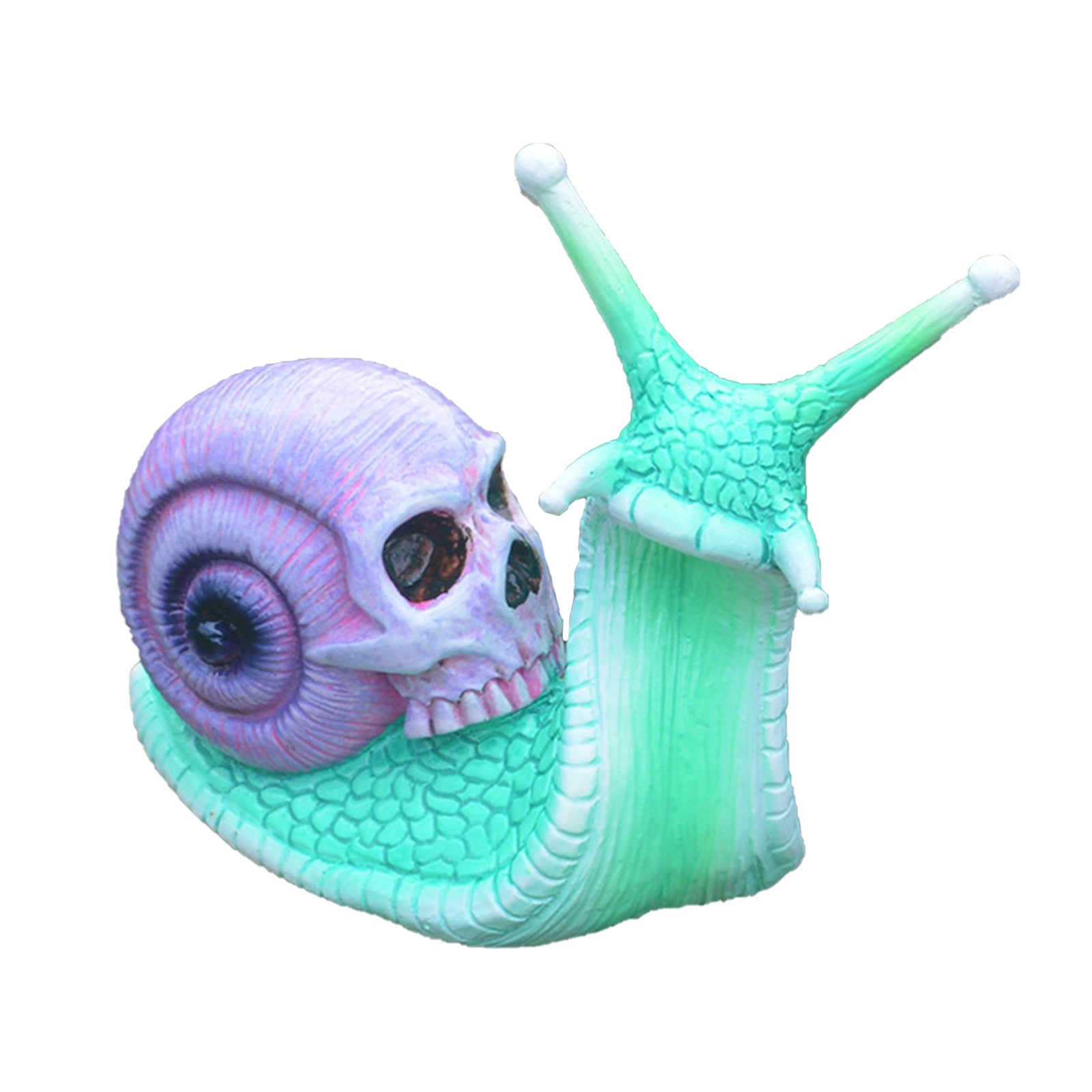 Purper Snail Sculpture / Skull Sculpture / Snail Garden Statues / Gothic Decoration