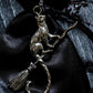 Cat On A Broomstick / Cat Jewelry / Goth Necklace / Witch Jewelry