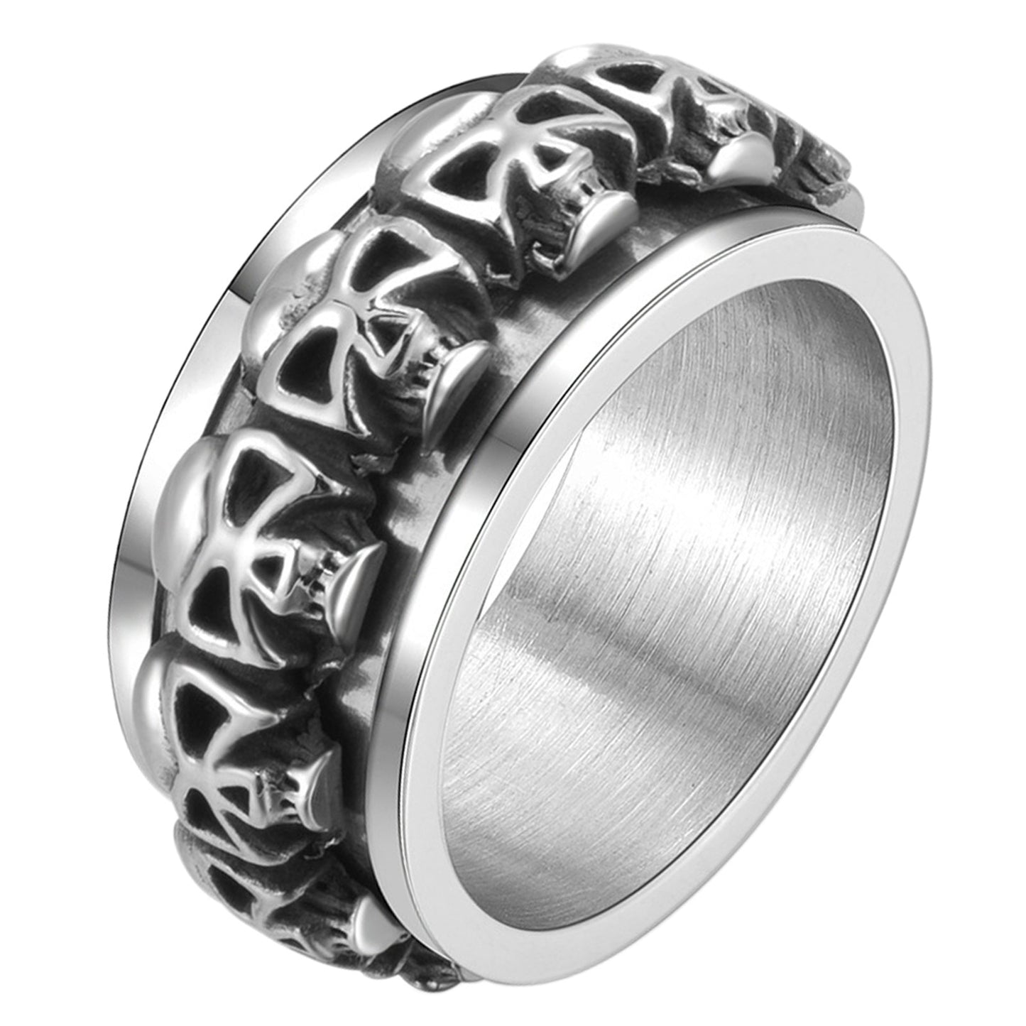 Stainless Steel Skull Ring For Men / Punk Rock Jewelry