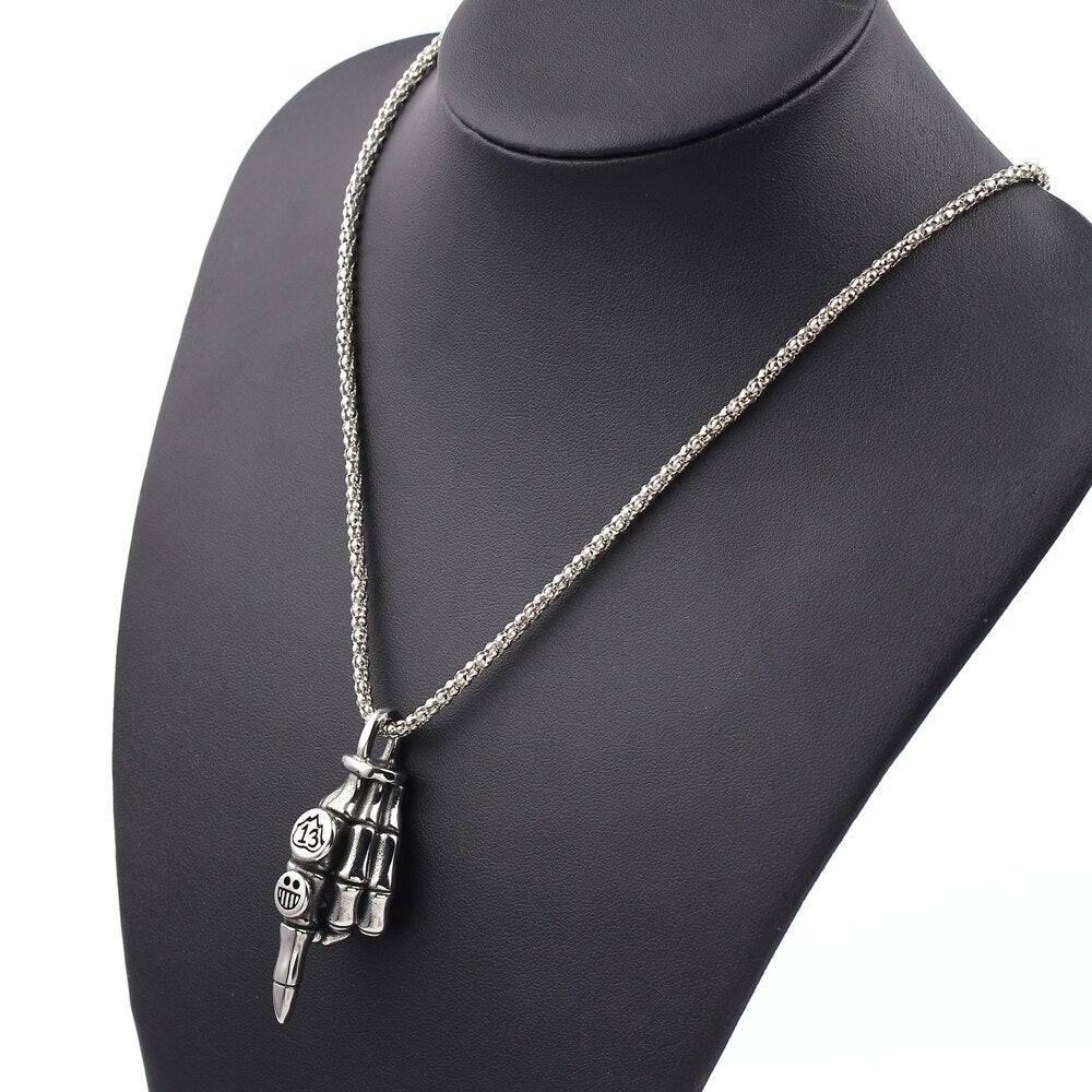 Skeleton Hand Middle Finger Necklace Jewelry