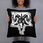 Baphomet Pillow / Pentacle Pillow / Ankh Pillow / Soft Goth Pillow / Black And Grey