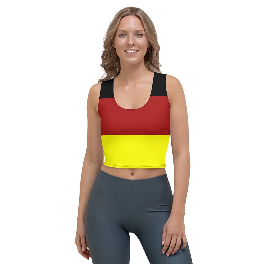 Strech Crop Top With Print Of The German Flag / Striped Crop Top / Made Of Polyester And Spandex