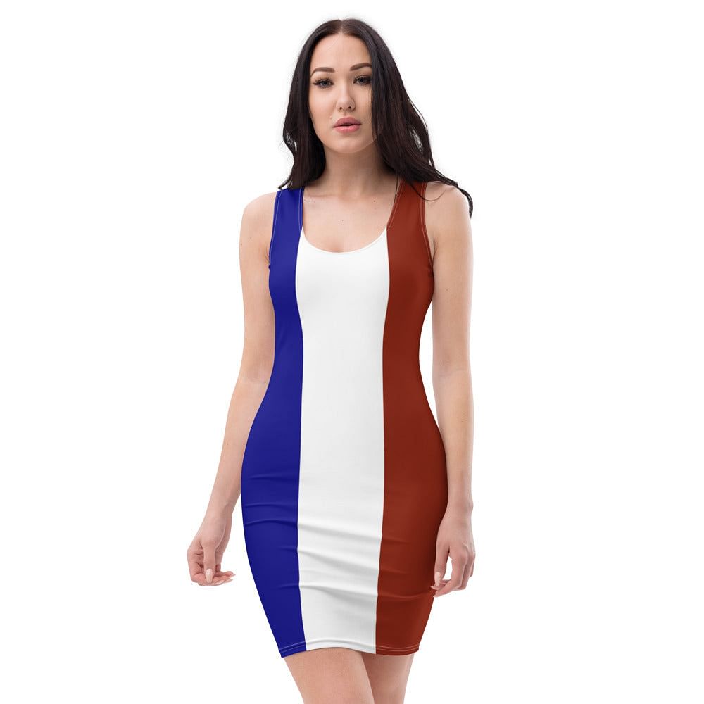 French Dress / France Flag Dress / Tight Dress / Soft Strech Fabric