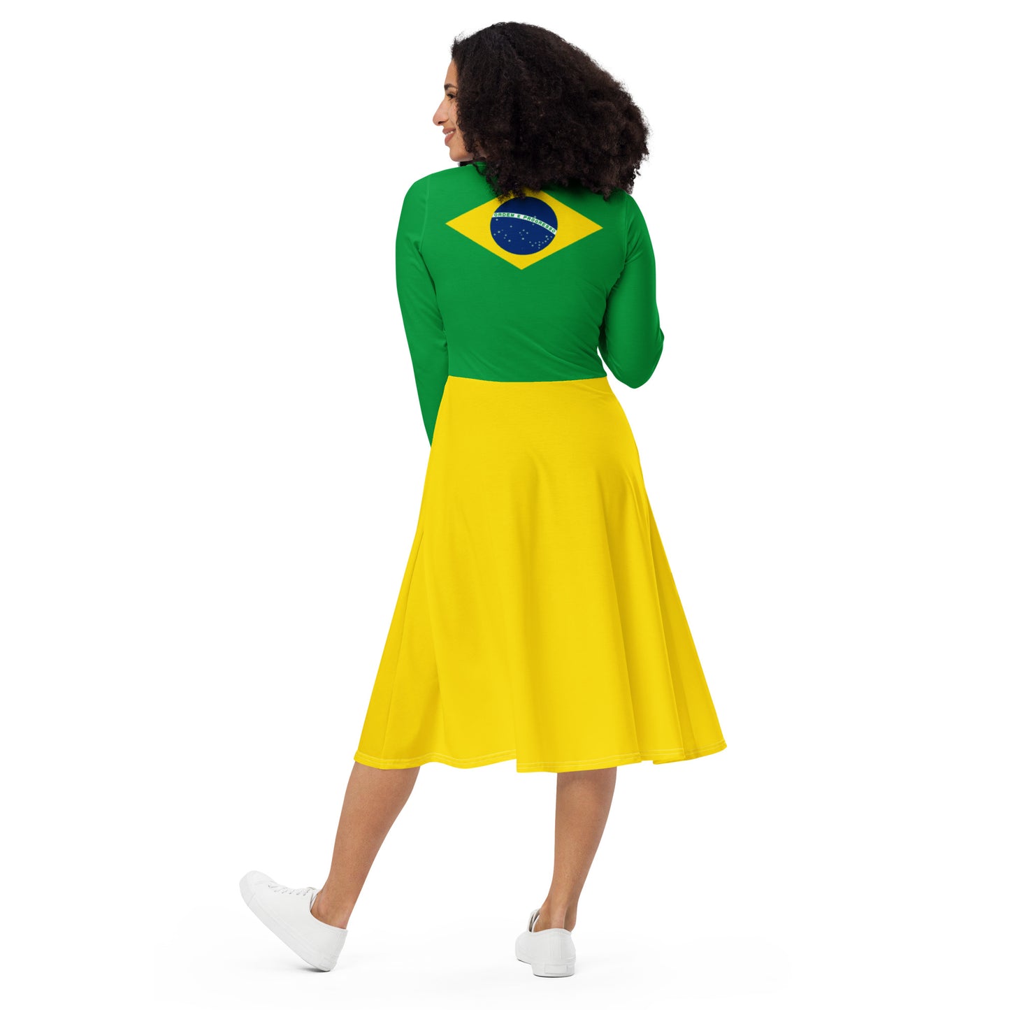 Plus Size Dress Brazil Flag / Sizes 2XS-6XL / Womens Clothing Plus Size Or Extra Small
