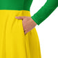 Plus Size Dress Brazil Flag / Sizes 2XS-6XL / Womens Clothing Plus Size Or Extra Small With side pockets
