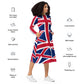 Union Jack Dress / Long Sleeve Dress With Pockets / Sizes from 2XS to 6XL