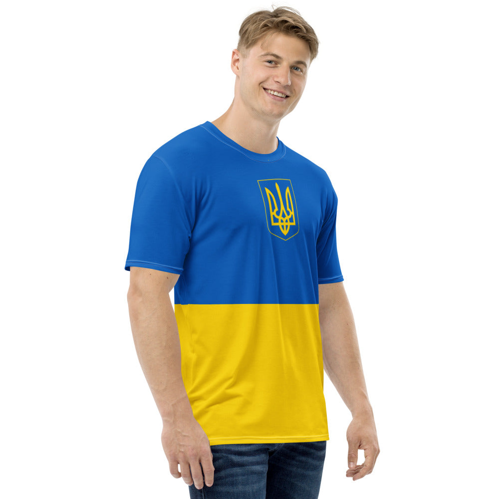 Ukraine Shirt With Colors Of The Ukrainian Flag And Coat Of Arms