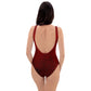 Red One Piece Swimsuit / Baphomet Clothing / Goth Swimwear For Women