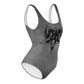Gray One Piece Swimsuit / Baphomet Clothing / Plus Size Goth Swimsuit / Goth Swimwear For Women