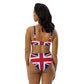 back High Waisted Bikini Set / Union Jack - UK Flag - Recycled Polyester Two Piece Swimwear