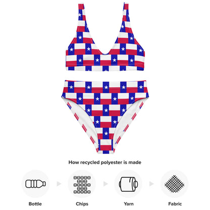 Texas Flag Bikini / Texas Clothing Style / Recycled Polyester Bikini - YVDdesign