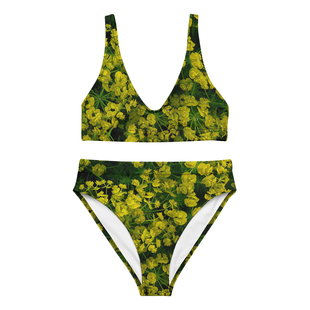 Yellow Flower Bikini / Print Of Real Photo Of Yellow Flowers / Recycled Polyester