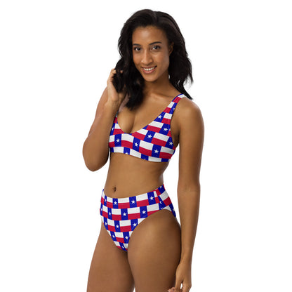 Texas Flag Bikini / Texas Clothing Style / Recycled Polyester Bikini - YVDdesign